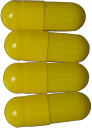 Four yellow medication capsules