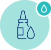 icon of a dropper bottle with a droplet in front of it