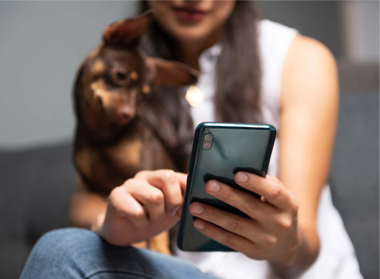 Woman making a payment on her smartphone