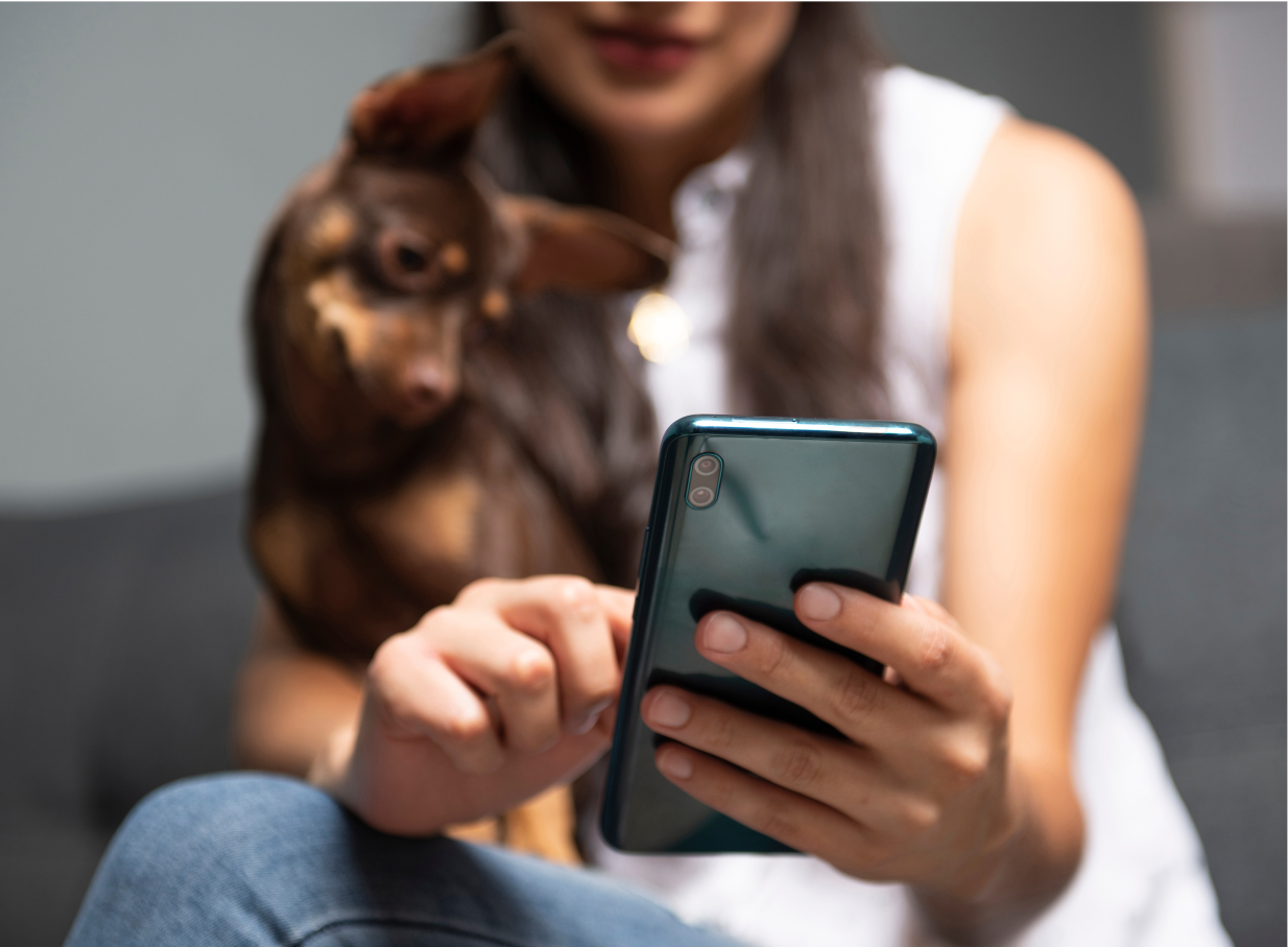 Woman making a payment on her smartphone